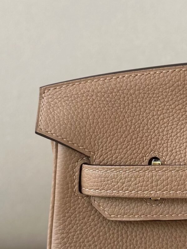Hermès Brikin Togo OM Tea Khaki Gold Hardware 25cm Full Handmade