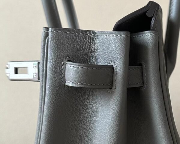 Hermès Brikin Swift 0L medium grey Silver Hardware 25cm Full Handmade