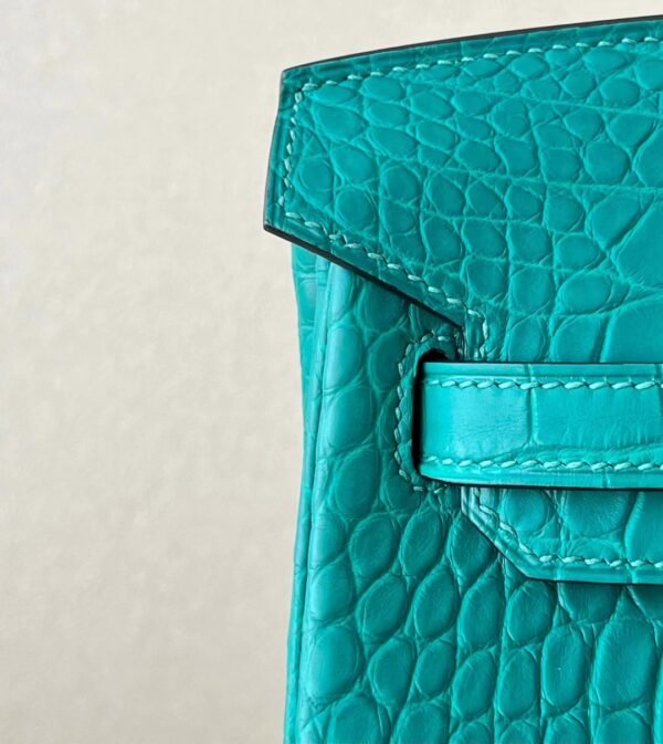 Hermes Birkin Matte Alligator crocodile Z6 Malachite green Gold Hardware 25cm Full Handmade