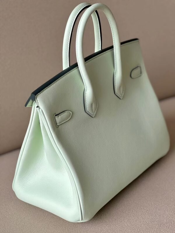 Hermes Birkin Swift 0S Light Green Silver Hardware 25cm Full Handmade