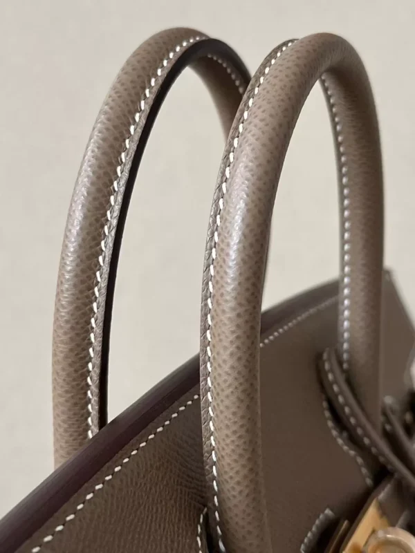 Hermes Birkin Epsom CK18 Etoupe Grey Gold Hardware 25cm Full Handmade