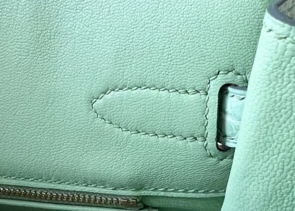 Hermès Birkin Matte Alligator crocodile 6U Mint green Gold Hardware 30cm Full Handmade
