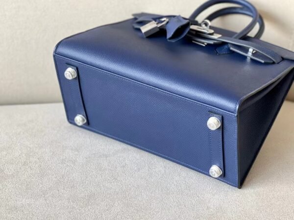 Hermès Birkin Epsom 73 Gem Blue Silver Hardware 25cm Full Handmade