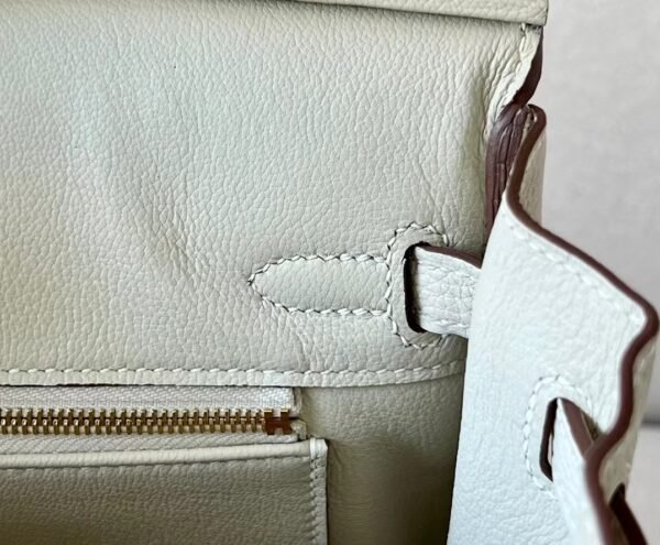 Hermes Birkin Togo CC10 Creamy White Gold Hardware 25cm Full Handmade