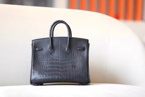 Hermes Birkin Matte Alligator crocodile CK89 Black silver-black Hardware 30cm Full Handmade