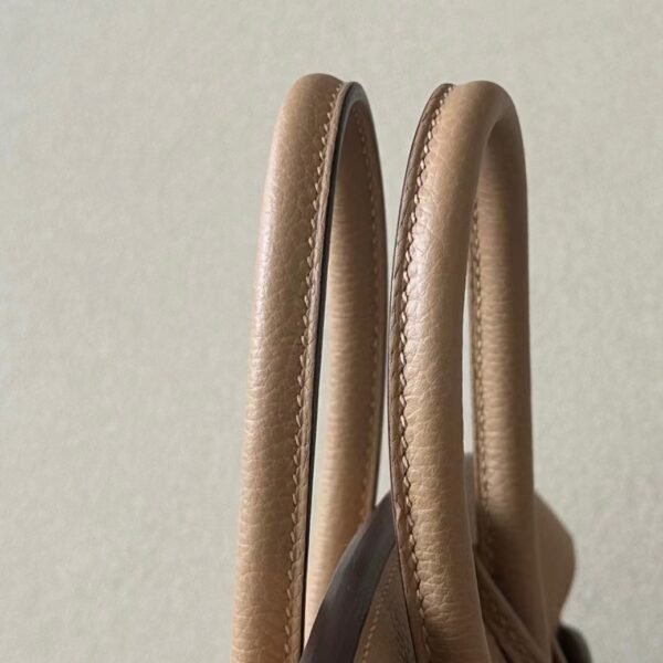 Hermès Brikin Togo OM Tea Khaki Gold Hardware 25cm Full Handmade