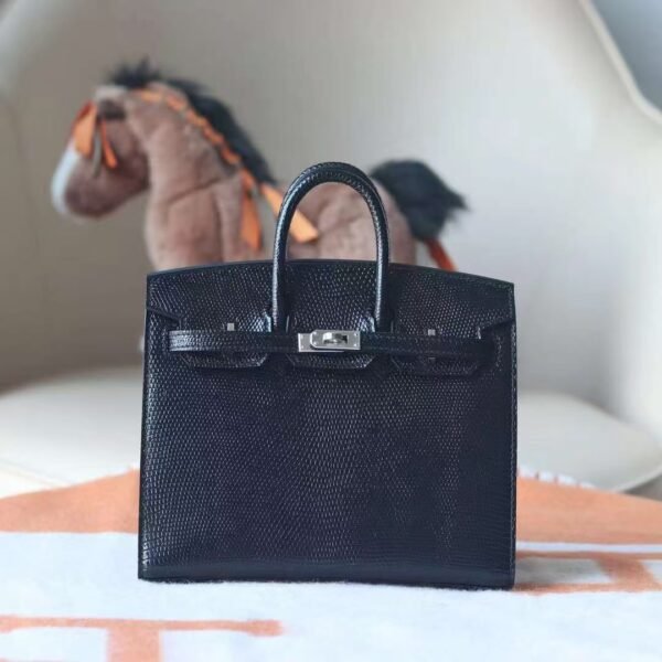 5cd56e1e2269f8c GPC Mode Birkin Lizard Leather CK89 Black Silver Hardware 20cm Full Handmade
