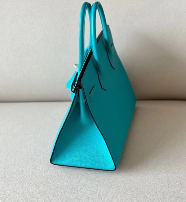 Hermes Birkin Epsom 7F Peacock blue Silver Hardware 30cm Full Handmade