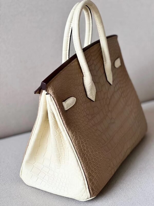 Hermes Birkin Matte Alligator crocodile 2H Kahaki & Y1 vanilla Gold Hardware 25cm Full Handmade