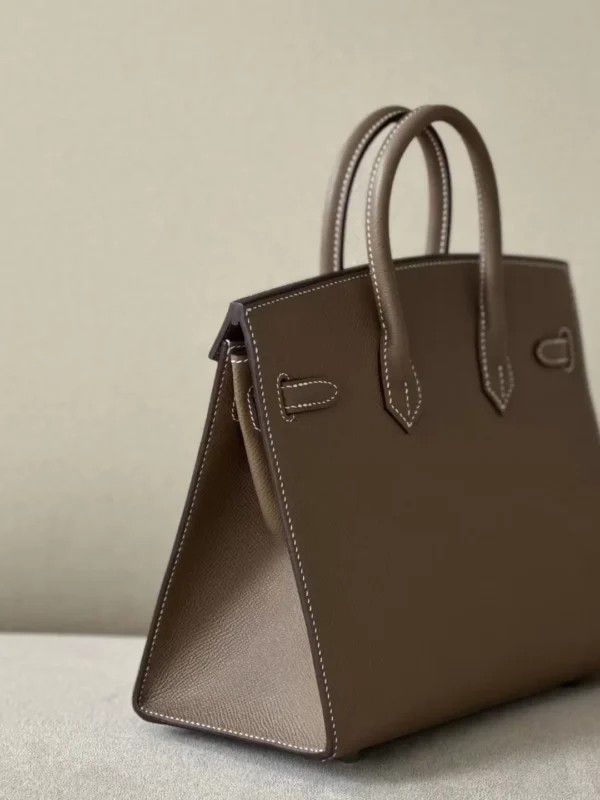 Hermes Birkin Epsom CK18 Etoupe Grey Gold Hardware 25cm Full Handmade