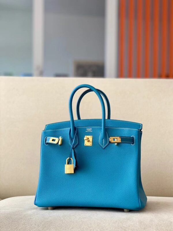Hermès Birkin Togo 75 Denim blue Gold Hardware 25cm Full Handmade