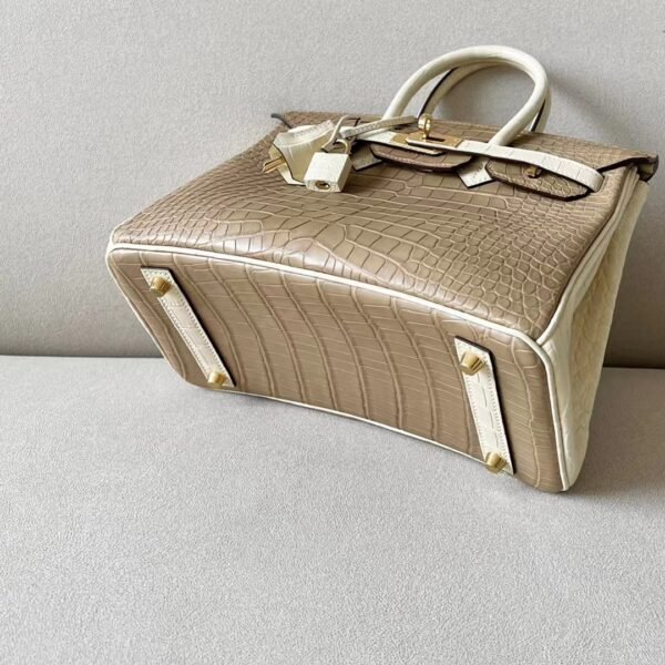 Hermes Birkin Matte Alligator crocodile 2H Kahaki & Y1 vanilla Gold Hardware 25cm Full Handmade