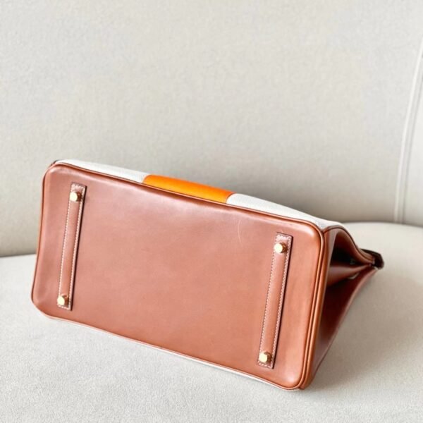 Hermes Birkin GARGO Canvas & Barenia CK37 Golden Brown Gold Hardware 35cm Full Handmade