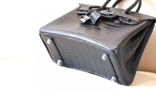 Hermes Birkin Matte Alligator crocodile CK89 Black silver-black Hardware 30cm Full Handmade