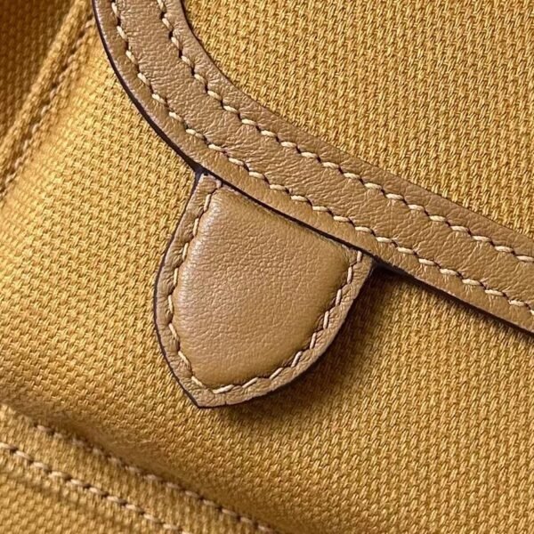 Hermès Brikin Canvas & Swift 2S Sesame yellow Silver Hardware 35cm Full Handmade