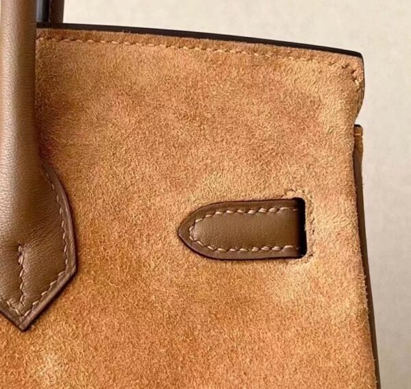 Hermes Birkin Swift & chamois 3G chestnut & 4B khaki Gold Hardware 25cm Full Handmade