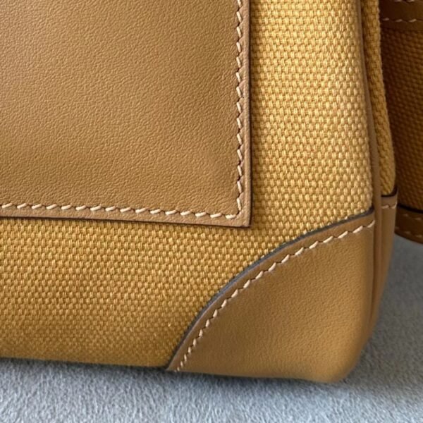 Hermès Brikin Canvas & Swift 2S Sesame yellow Silver Hardware 35cm Full Handmade