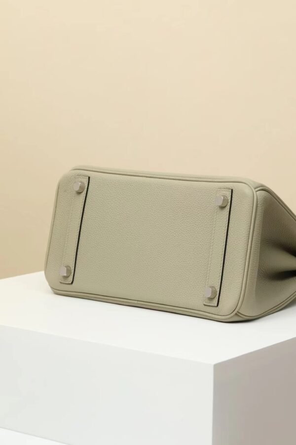 GPC Mode Birkin Togo Leather 1Q Sage green Silver Hardware 25cm Full Handmade