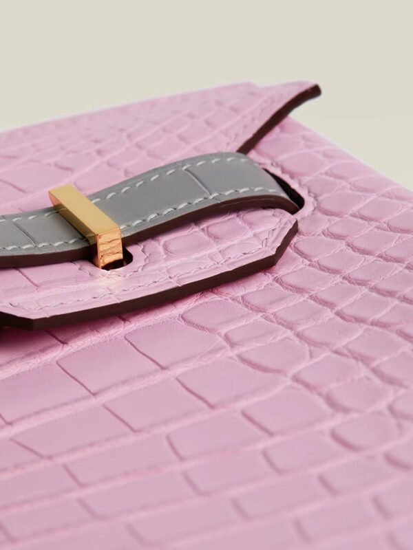 GPC Mode Birkin Matte Alligator crocodile Pink & Pearl grey Gold Hardware 25cm Full Handmade