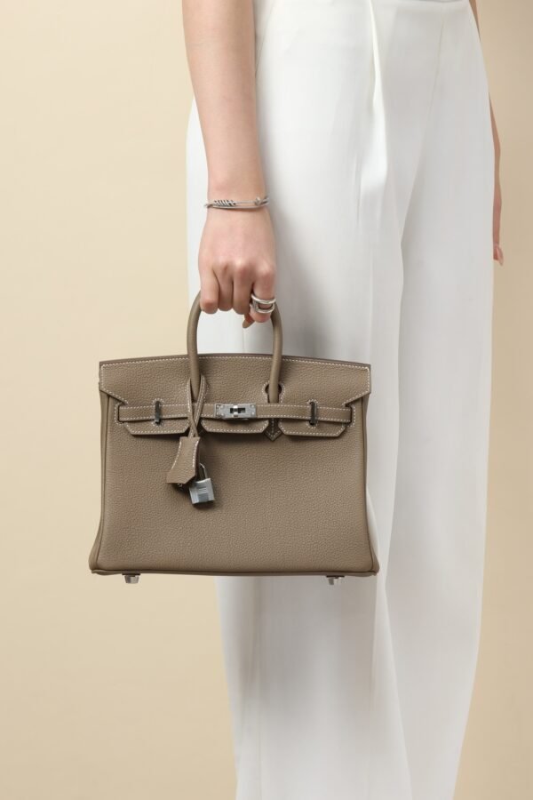 GPC Mode Birkin Togo Leather CK18 Etoupe Grey Silver Hardware 25cm Full Handmade