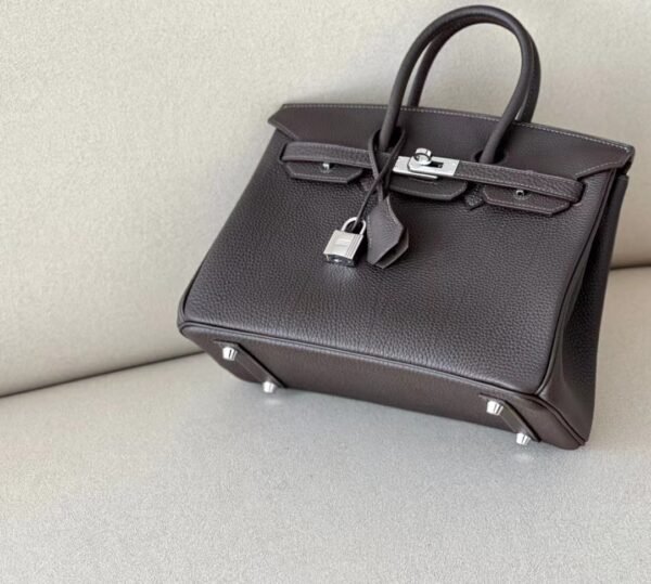 Hermes Birkin Togo Black Silver Hardware 25cm Full Handmade