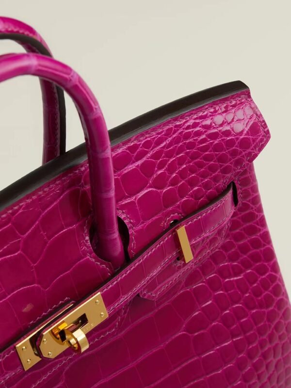 GPC Mode Birkin Shiny Alligator crocodile Violet Purple Gold Hardware 25cm Full Handmade