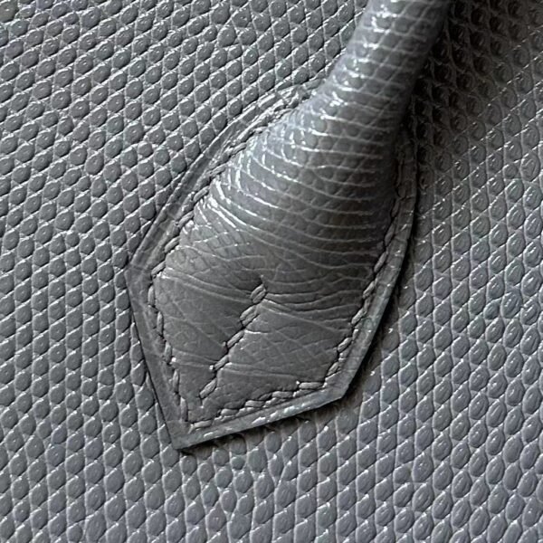 Hermès Brikin Lizard 85 Marbled grey Silver Hardware 25cm Full Handmade