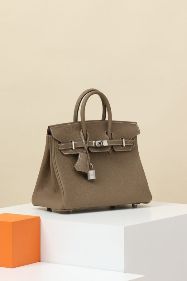 GPC Mode Birkin Togo Leather CK18 Etoupe Grey Silver Hardware 25cm Full Handmade