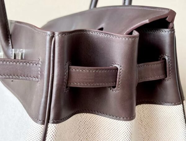 767c3c8a0d74a7c Hermes Birkin GARGO Barenia & Canvas 46 ebony Silver Hardware 40cm Full Handmade