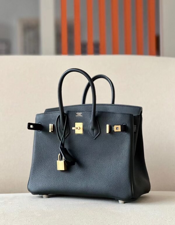 Hermes Birkin Togo CK18 Black Gold Hardware 25cm Full Handmade