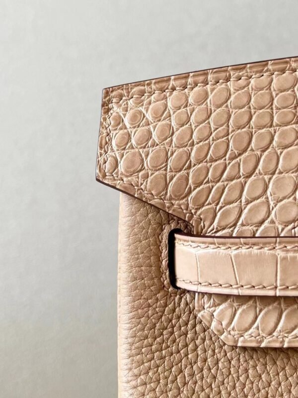 Hermes Birkin Togo & Matte Alligator crocodile OM Khaki Gold Hardware 25cm Full Handmade