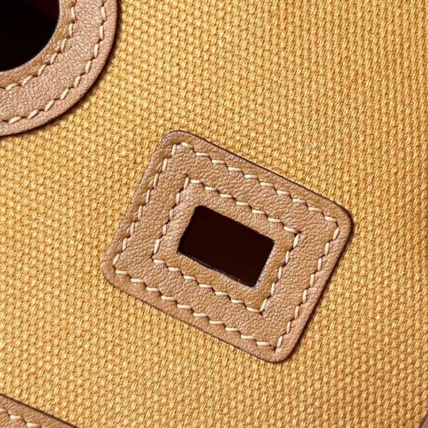 Hermès Brikin Canvas & Swift 2S Sesame yellow Silver Hardware 35cm Full Handmade