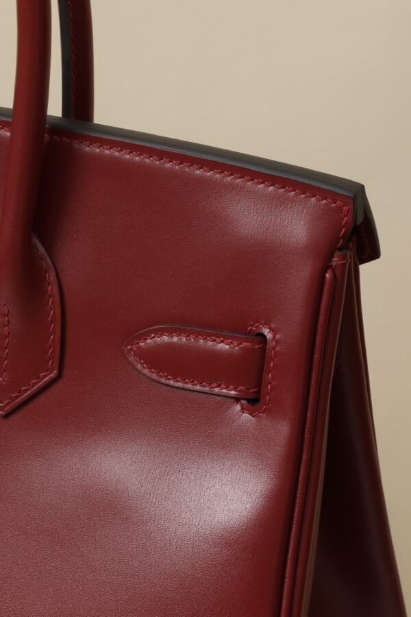 GPC Mode Birkin Shiny Box Leather Bordeaux wine red Silver Hardware 30cm Full Handmade GPC Mode Birkin Shiny Box Leather Bordeaux wine red Silver Hardware 30cm Full Handmade