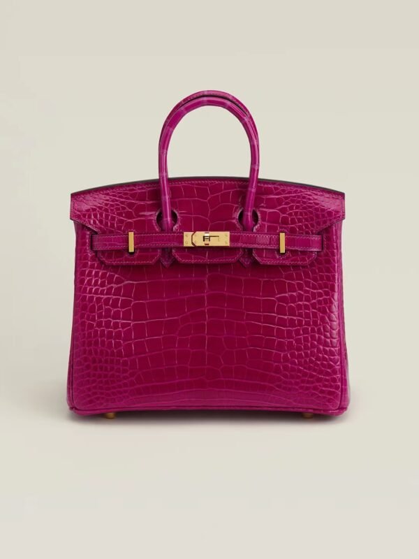 GPC Mode Birkin Shiny Alligator crocodile Violet Purple Gold Hardware 25cm Full Handmade