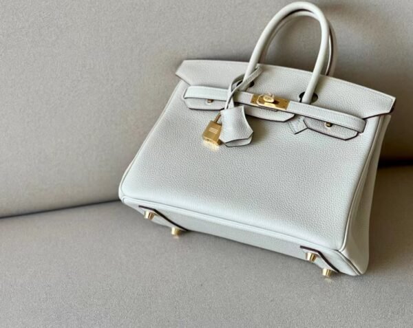 Hermes Birkin Togo CC10 Creamy White Gold Hardware 25cm Full Handmade