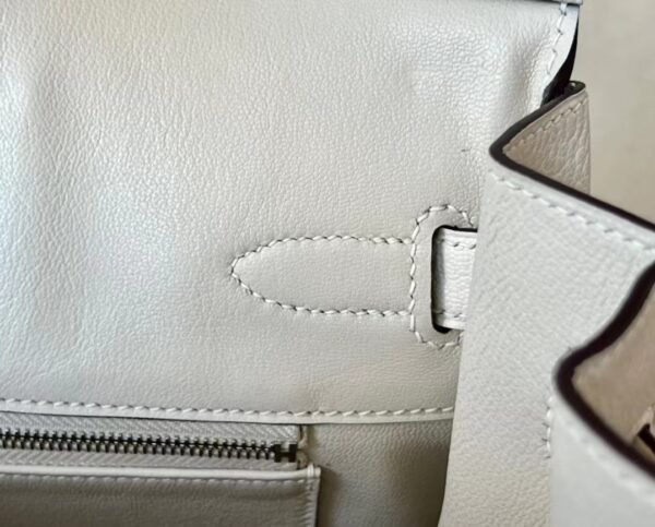 Hermes Birkin Chevre I2 Creamy White Silver Hardware 30cm Full Handmade