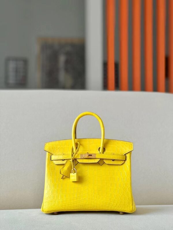 Hermes Birkin Matte Niloticus crocodile M9 calendula Yellow Gold Hardware 25cm Full Handmade