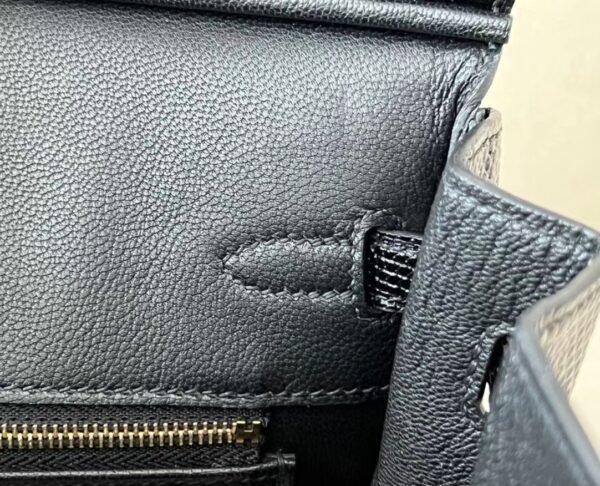 Hermes Birkin Lizard Black Gold Hardware 25cm Full Handmade