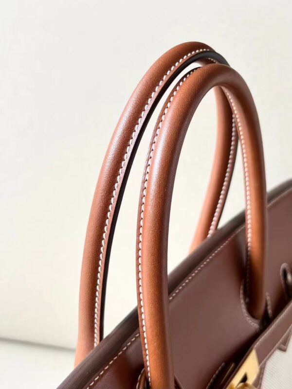 Hermes Birkin GARGO Canvas & Barenia CK37 Golden Brown Gold Hardware 35cm Full Handmade