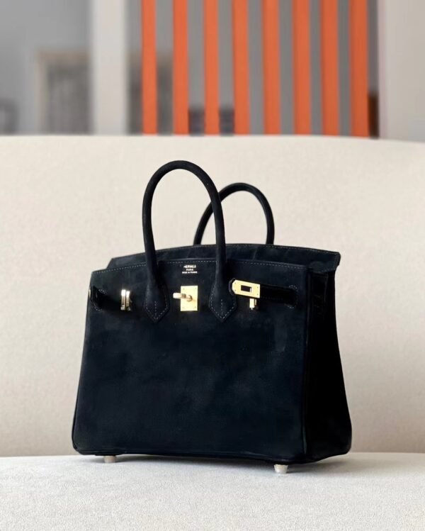 Hermes Birkin Chamois CK89 Black Gold Hardware 25cm Full Handmade