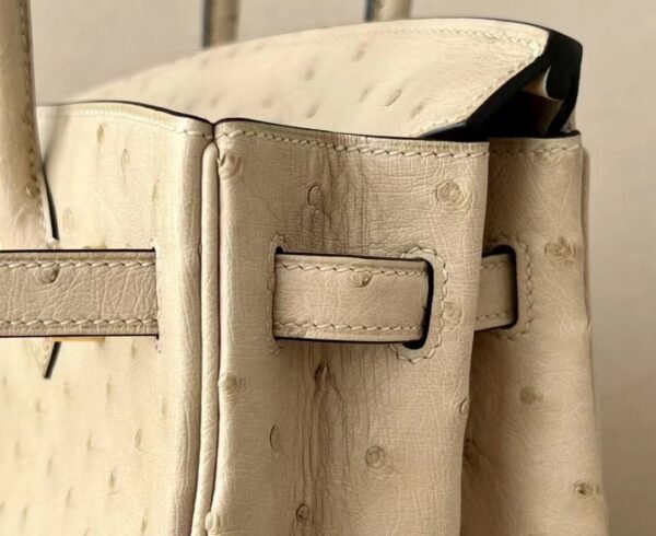 Hermes Birkin Ostrich S2 Light khaki Gold Hardware 25cm Full Handmade
