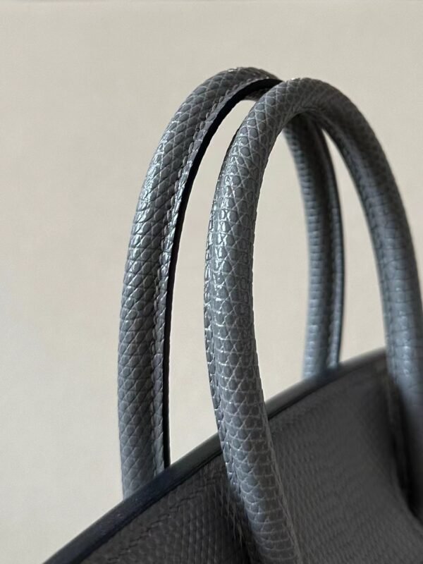 Hermès Brikin Lizard 85 Marbled grey Silver Hardware 25cm Full Handmade
