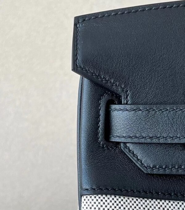Hermès Birkin Swift & Canvas CK89 Black Silver Hardware 30cm Full Handmade