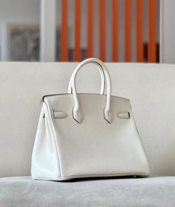 Hermes Birkin Chevre I2 Creamy White Silver Hardware 30cm Full Handmade
