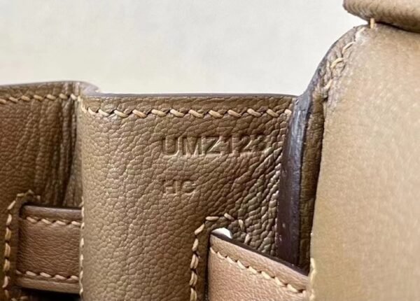 Hermes Birkin Swift & chamois 3G chestnut & 4B khaki Gold Hardware 25cm Full Handmade