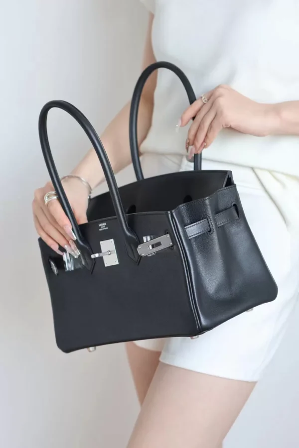 GPC Mode Birkin Swift CK89 Black Silver Hardware 30cm Full Handmade