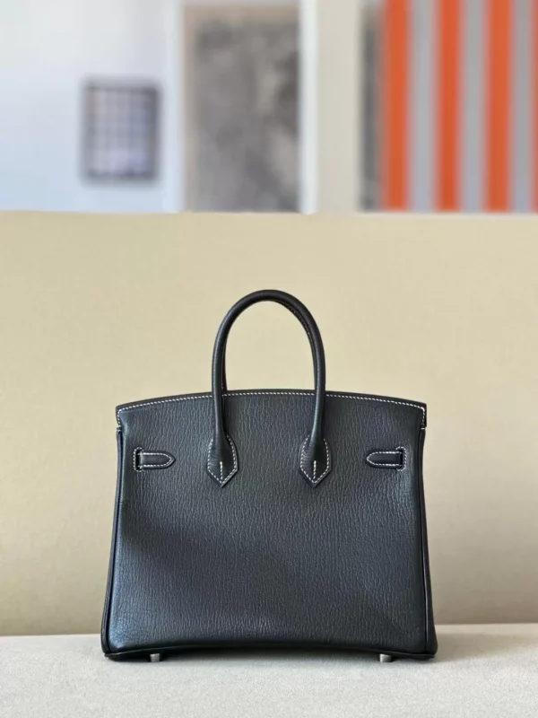 Hermès Birkin Chevre CK89 Black & 06 Green Silver Hardware 25cm Full Handmade