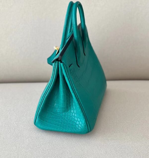 Hermes Birkin Matte Alligator crocodile Z6 Malachite green Gold Hardware 25cm Full Handmade