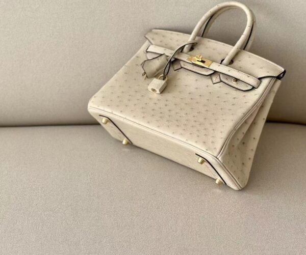 Hermes Birkin Ostrich S2 Light khaki Gold Hardware 25cm Full Handmade