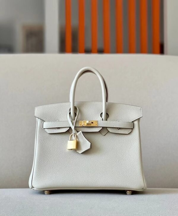 Hermes Birkin Togo CC10 Creamy White Gold Hardware 25cm Full Handmade